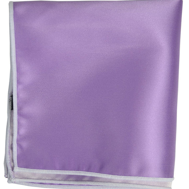 Solid Pocket Square in Purple with White Border Paul Malone Pocket Square - Paul Malone.com