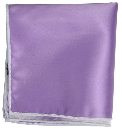 Solid Pocket Square in Purple with White Border Paul Malone  - Paul Malone.com