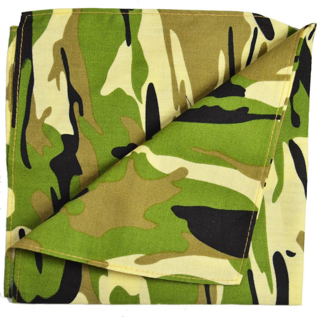 Green and Beige Camouflage Cotton Pocket Square Paul Malone Pocket Square - Paul Malone.com