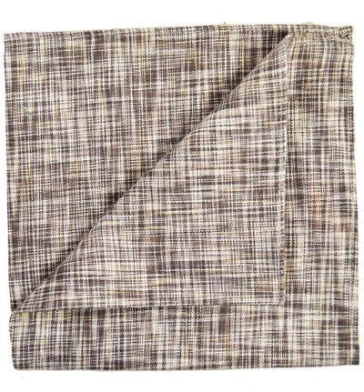 Brown Cotton/Linen Blend Pocket Square Paul Malone  - Paul Malone.com