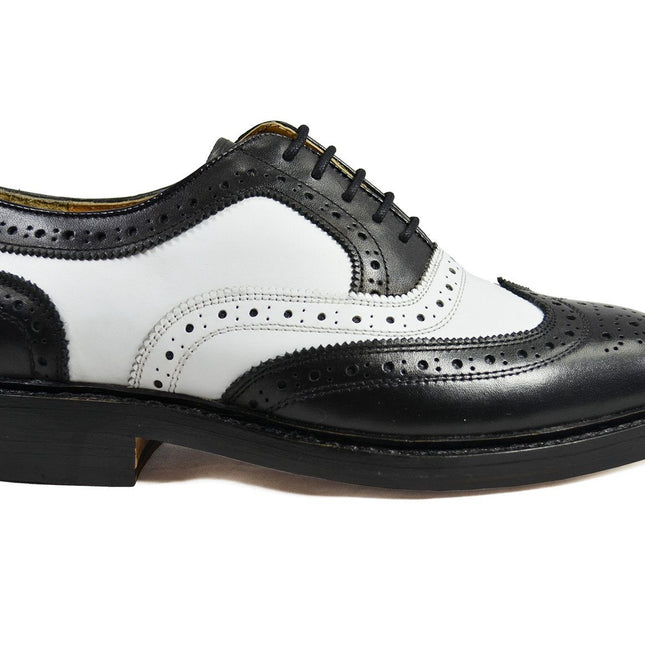 PETER Black and White Leather Spectators by Paul Malone Paul Malone Shoes - Paul Malone.com
