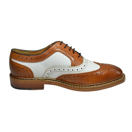 PETER Brown and White Leather Spectators by Paul Malone Paul Malone Shoes - Paul Malone.com