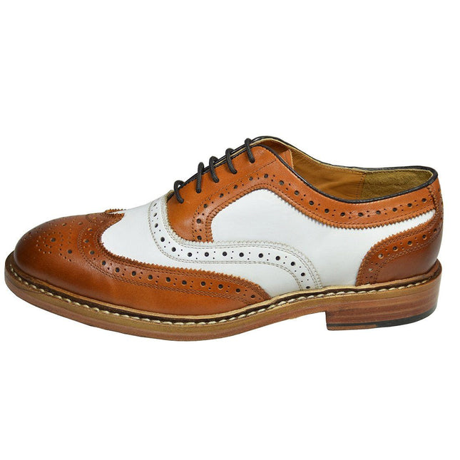 PETER Brown and White Leather Spectators by Paul Malone Paul Malone Shoes - Paul Malone.com