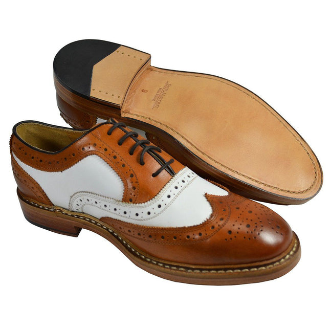 PETER Brown and White Leather Spectators by Paul Malone Paul Malone Shoes - Paul Malone.com