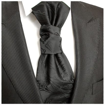 Black Paisley Formal Cravat Paul Malone Cravat - Paul Malone.com