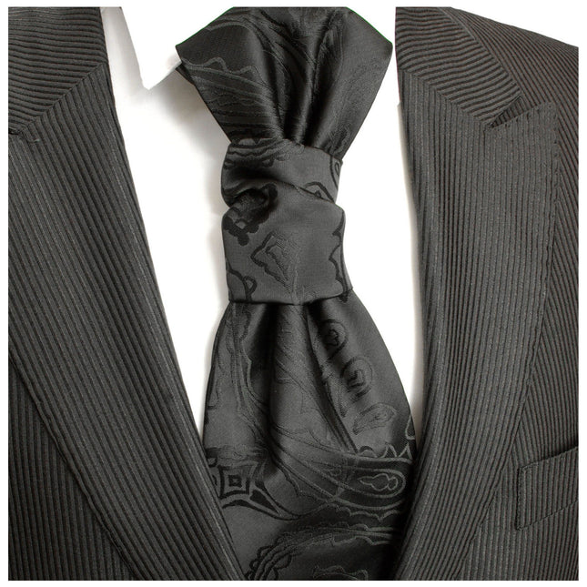 Black Paisley Formal Cravat Paul Malone Cravat - Paul Malone.com