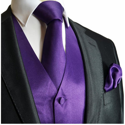Solid Grape Royale Tuxedo Vest Set Brand Q Vest - Paul Malone.com