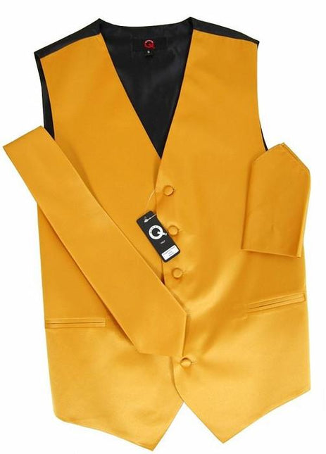 Solid Tangerine Tuxedo Vest Set Brand Q Vest - Paul Malone.com