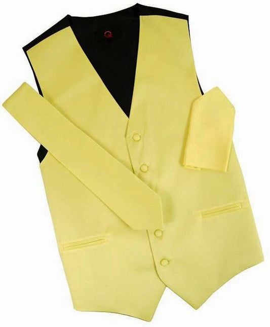 Solid Yellow Tuxedo Vest Set Brand Q Vest - Paul Malone.com