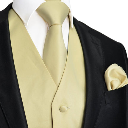 Solid Beige Tuxedo Vest Set Brand Q Vest - Paul Malone.com