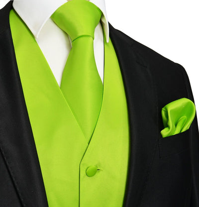 Solid Lime Punch Tuxedo Vest and Accessories Brand Q Vest - Paul Malone.com