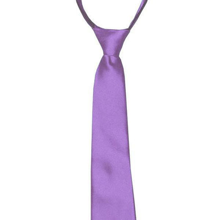 Solid Grape Jam Boys Zipper Tie Brand Q Ties - Paul Malone.com