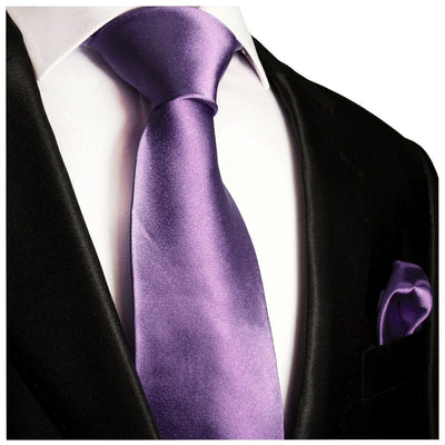 Solid Grape Jam Necktie and Pocket Square Paul Malone Ties - Paul Malone.com