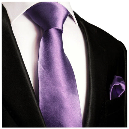 Solid Purple Silk Necktie and Pocket Square by Paul Malone Paul Malone Ties - Paul Malone.com