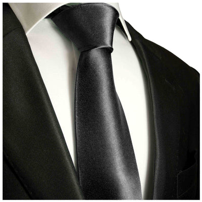 Solid Black Boys Zipper Tie Brand Q Ties - Paul Malone.com