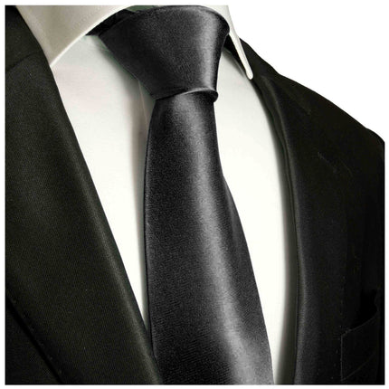 Solid Black Boys Silk Tie by Paul Malone Paul Malone Ties - Paul Malone.com