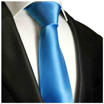 Solid Blue Boys Zipper Tie Brand Q Ties - Paul Malone.com