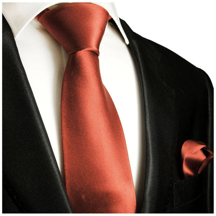 Solid Bittersweet Necktie and Pocket Square Paul Malone Ties - Paul Malone.com