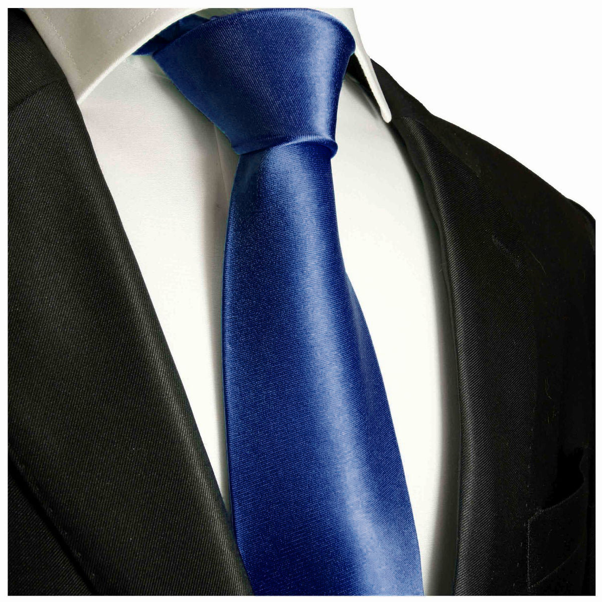 Solid Navy Blue Boys Zipper Tie | Paul Malone