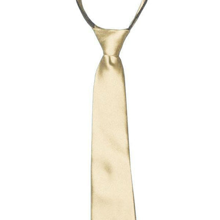 Solid Ivory Boys Zipper Tie Brand Q Ties - Paul Malone.com