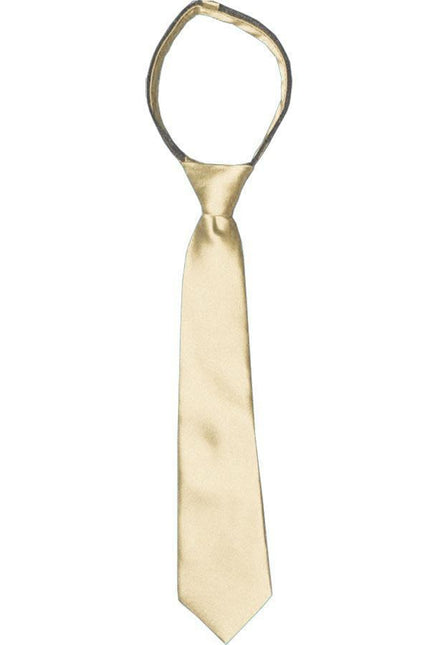 Solid Ivory Boys Zipper Tie Brand Q Ties - Paul Malone.com