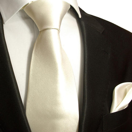 Solid Champagne Necktie and Pocket Square Paul Malone Ties - Paul Malone.com