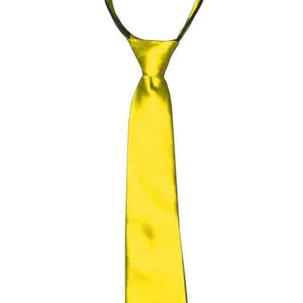 Solid Yellow Boys Zipper Tie Brand Q Ties - Paul Malone.com