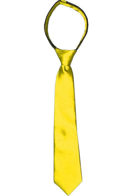 Solid Yellow Boys Zipper Tie Brand Q Ties - Paul Malone.com