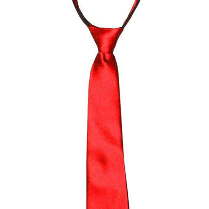 Solid Red Boys Zipper Tie Brand Q Ties - Paul Malone.com