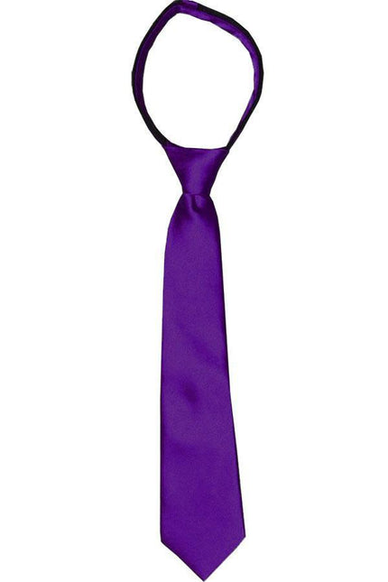 Dark Purple Boys Zipper Tie Brand Q Ties - Paul Malone.com