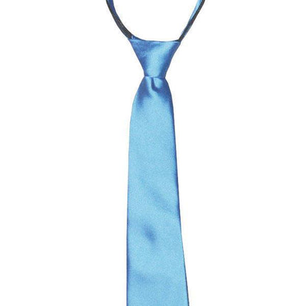 Light Blue Boys Zipper Tie Brand Q Ties - Paul Malone.com