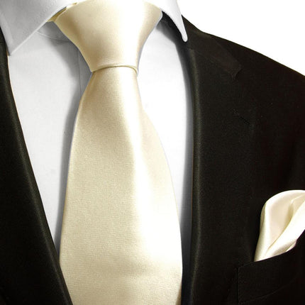 Solid Pristine Necktie and Pocket Square Paul Malone Ties - Paul Malone.com