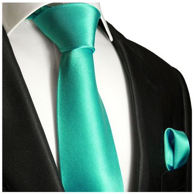 Marine Green Necktie and Pocket Square Paul Malone Ties - Paul Malone.com