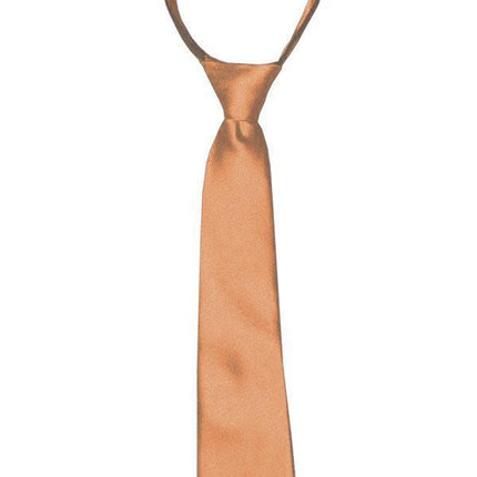 Solid Salmon Boys Zipper Tie Brand Q Ties - Paul Malone.com