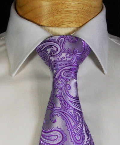 Gentian Violet Paisley Necktie and Pocket Square Paul Malone Ties - Paul Malone.com