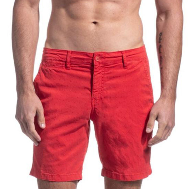 Solid True Red Cotton Shorts by EightX Eight X Shorts - Paul Malone.com