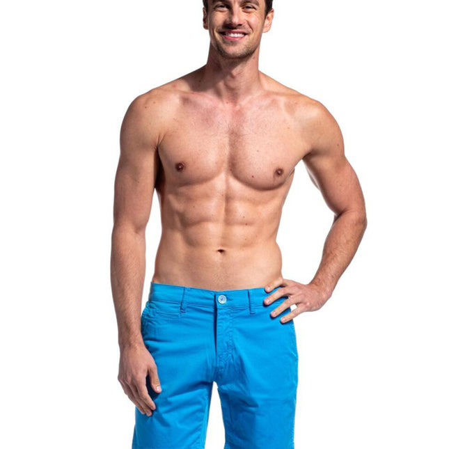 Sky Blue Cotton Shorts by EightX Eight X Shorts - Paul Malone.com