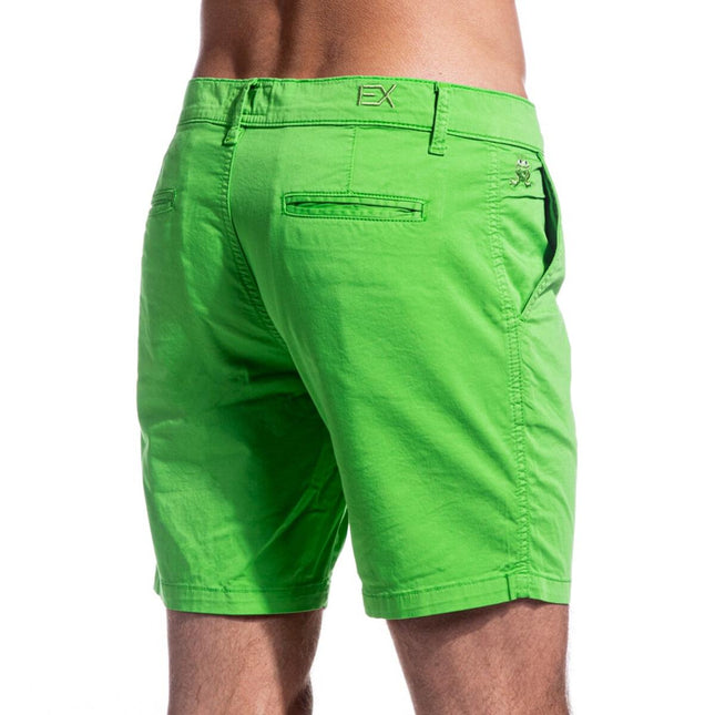 Solid Lime Green Cotton Shorts by EightX Eight X Shorts - Paul Malone.com