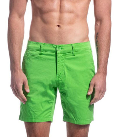 Solid Lime Green Cotton Shorts by EightX Eight X Shorts - Paul Malone.com