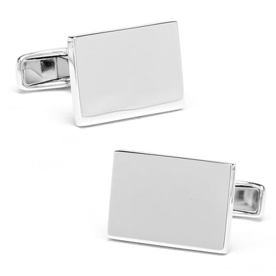 Sterling Silver Infinity Edge Rectangle Engravable Cufflinks Ox and Bull Trading Co. Cufflinks - Paul Malone.com