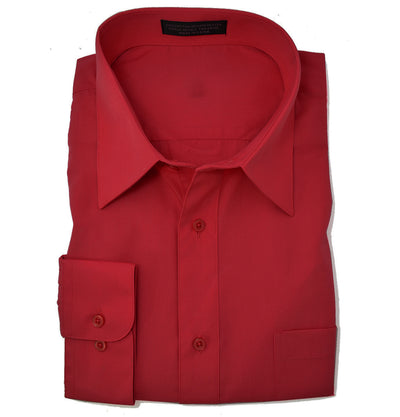 The Essential Solid True Red Men's Dress Shirt PaulMalone.com Shirts - Paul Malone.com