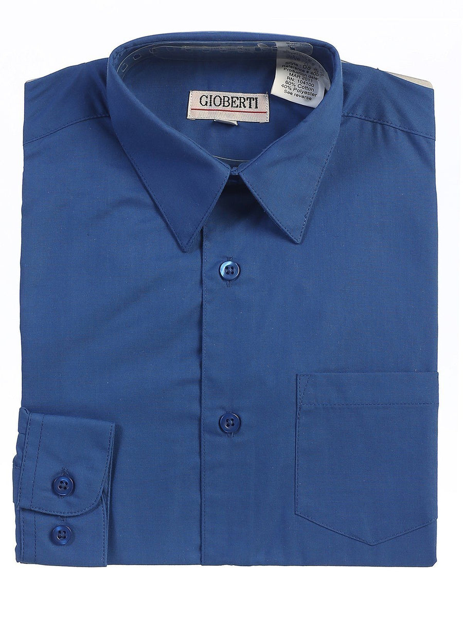 Classic Royal Blue Boys Dress Shirt | Paul Malone
