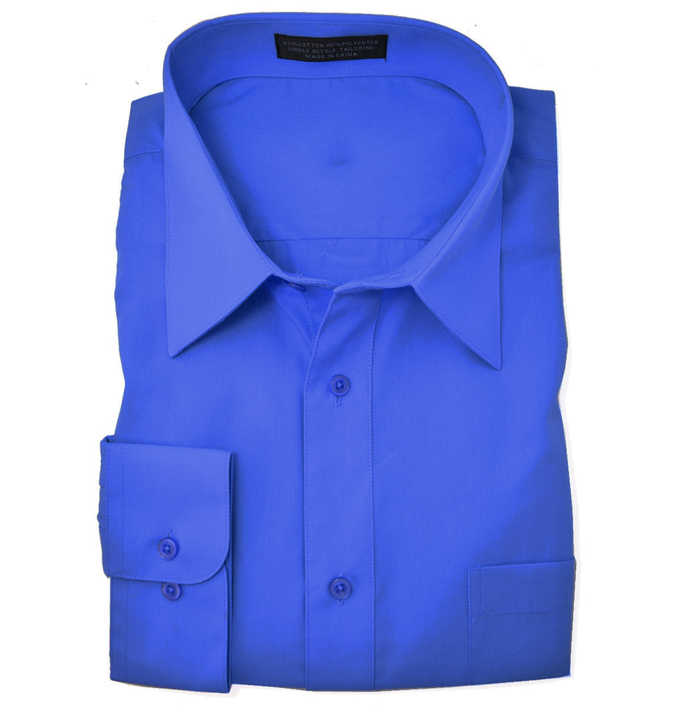 The Essential Solid Royal Blue Dress Shirt | Paul Malone