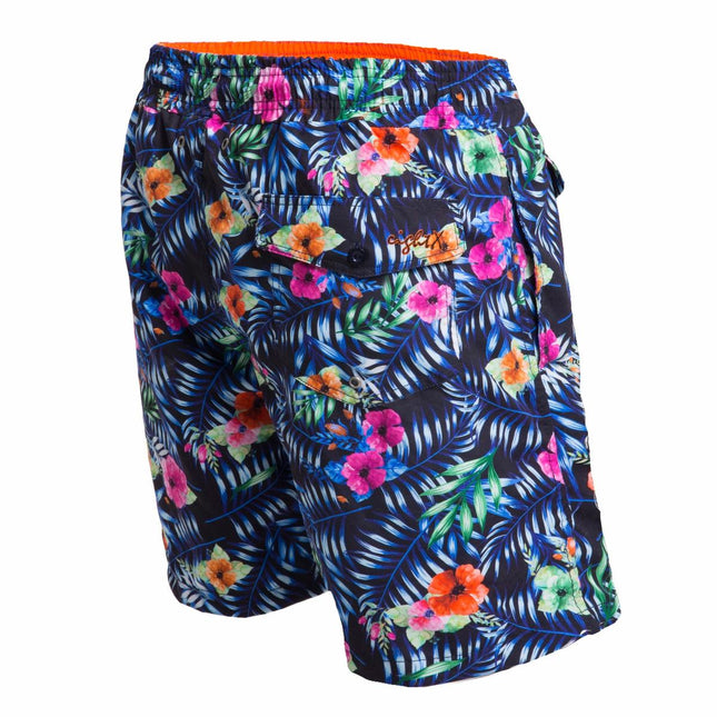 Blue Floral Print Swim Trunks by EightX Eight X Trunks - Paul Malone.com