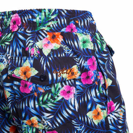 Blue Floral Print Swim Trunks by EightX Eight X Trunks - Paul Malone.com