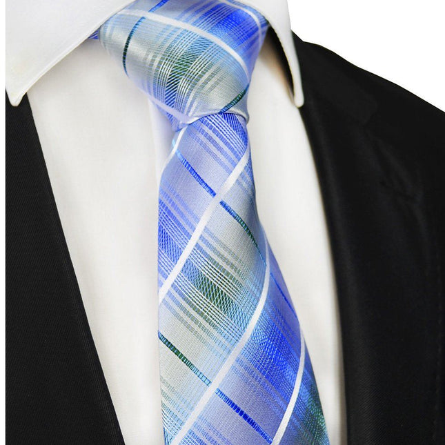 Blue Plaid Silk Mens Tie by Paul Malone Paul Malone Ties - Paul Malone.com
