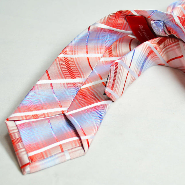Red and Blue Silk Tie and Pocket Square Paul Malone Ties - Paul Malone.com