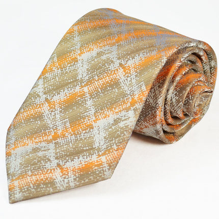 Gold Patterned Silk Tie and Pocket Square Paul Malone Ties - Paul Malone.com
