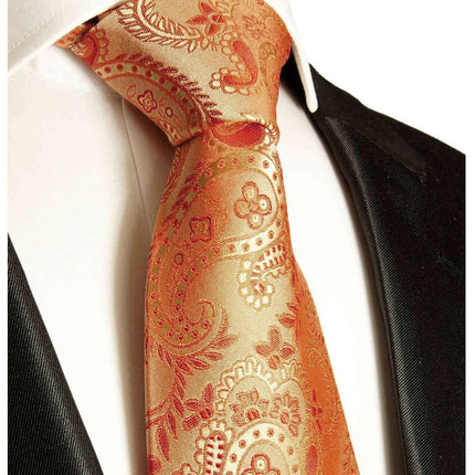 Summer Orange Paisley Necktie by Paul Malone Paul Malone Ties - Paul Malone.com