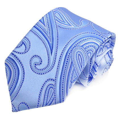 Palace Blue Paisley Silk Tie and Pocket Square Paul Malone Ties - Paul Malone.com
